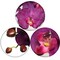 Set of 4: Vibrant Purple Phalaenopsis Orchid Stem with 9 Lifelike Silk Blooms | 33.5-Inch | Faux Orchids | Party & Event | Home & Office Decor